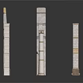 Architectural Column Models Featuring Various Styles Stone Brick And Gold Accents