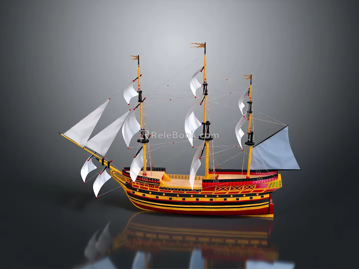 Chinese ancient ship ancient warship large ancient ship ancient warship 3d model