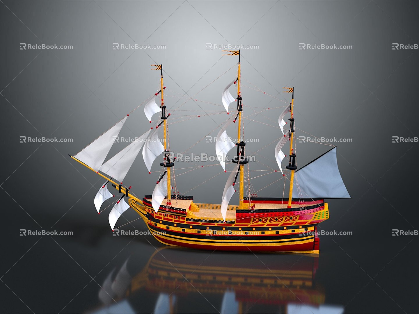 Chinese ancient ship ancient warship large ancient ship ancient warship 3d model