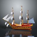 Chinese ancient ship ancient warship large ancient ship ancient warship 3d model