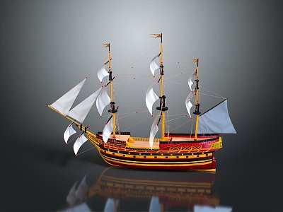 Chinese ancient ship ancient warship large ancient ship ancient warship 3d model