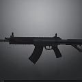 Black Tactical Modern Rifle Design With Handguard Magazine And Muzzle Device