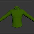 Green Turtleneck Long Sleeve Fitted Top with Soft Fabric for Casual Outfit