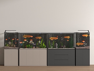 Modern fish tank embedded fish tank fish tank cabinet 3d model