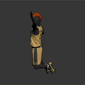 Yellow Basketball Jersey With Number 23 And Red Basketball In Stretching Athletic Pose