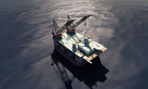 modern drilling platform 3d model