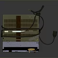 With display computer display LCD monitor computer monitor fish screen curved screen 4 screens 3d model