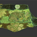 Cute Brown Puppy Sleeping Comfortably on Floral Pattern Dog Bed with Yellow Accents