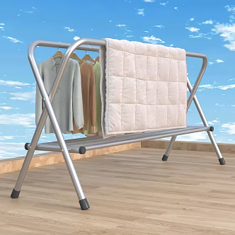 Clothes rack drying rack 3d model