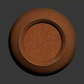 Orange Handmade Ceramic Sculpture With Textured Surface And Smooth Rim 3d model