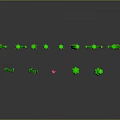 Green Cacti Models In Various Shapes And Sizes On Gray Background With Reflections