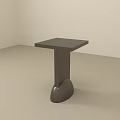 Modern Minimalist Side Table With Square Top And Round Base Design 3d model