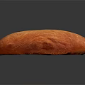Freshly Baked Golden Crust Bread on Black Background with Shiny Surface