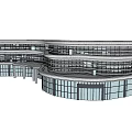 Contemporary Museum Building Featuring Glass Facade And Curved Multi Level Structure 3d model