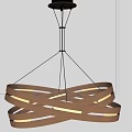 Modern Wooden Intertwined Circular Chandelier With Illuminated LED Light Strips Design
