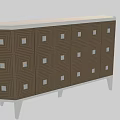 Modern Gold And White TV Stand With Geometric Pattern Drawers And White Legs