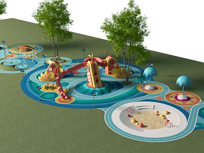 Modern children's play area Children's activity area model