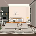 Cozy Kids Room Interior Design With Bed Rug Toys Desk Bookshelf And Wall Decor