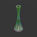 Red Lattice Tower With Modern Spiral Structure And Circular Base Design