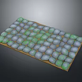 Natural Landscape Featuring Gray And Green Pebbles Arranged On Square Mat