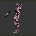 Futuristic Pink Humanoid Robot Character With Mechanical Armor And Detailed Structure Design