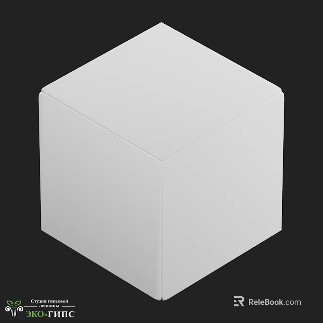 Minimalist White Wall Design With Cube Structure For Modern Interior 3d model 