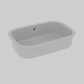 White Ceramic Countertop Washbasin With Smooth Surface And Single Faucet Hole