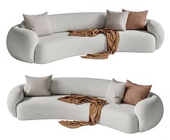 Modern Multiplayer Sofa Curved Sofa 3d model