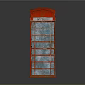 Classic Red Telephone Booth With Transparent Glass Panels And Vintage Design