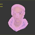 Portrait of a Man Wearing Yellow Headband and Blue Hoodie Against Gray Background