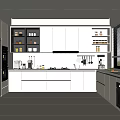 Modern Kitchen Interior With White Cabinets Appliances Countertop Tile Backsplash And Natural Light