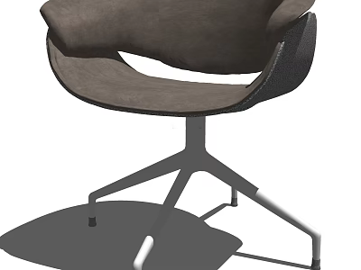 Modern Office Chair With Grey Upholstered Seat And Metal Caster Base 3d model