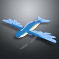 Blue Flying Toy Model With Decorative Wings And Streamlined Fish Shape 3d model