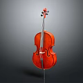 Beautiful Polished Brown Cello Musical Instrument Featuring Wooden Body And Metal Strings