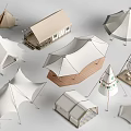 Various Designed Camping Tents With Diverse Shapes Different Structures And Outdoor Styles
