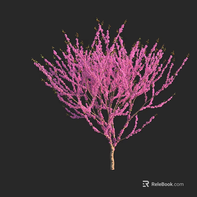 Pink Blossom Shaped Decorative Light Tree For Indoor Festive Decoration With Black Background 3d model 