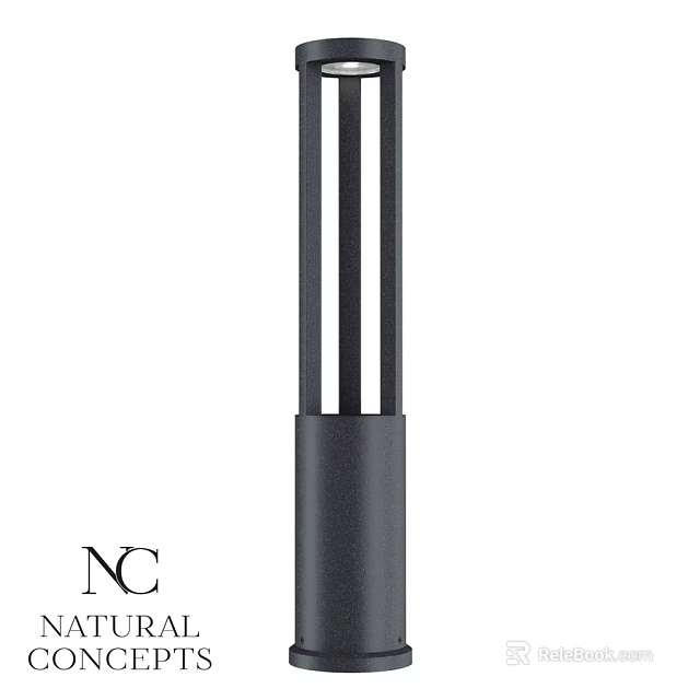 Sleek Black Outdoor Light With Vertical LED Tubes For Garden Decoration 3d model 