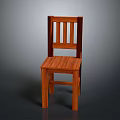 Solid Wood Chair With Vertical Slat Backrest And Flat Seat Design