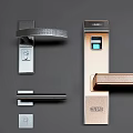 Modern door lock smart lock combination lock fingerprint lock door handle combination 3d model