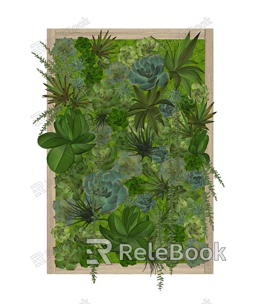 Modern Green Plant Wall Plant Wall Fleshy Green Plant Wall model