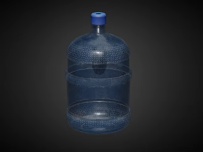 Large Capacity Transparent Plastic Water Bottle With Blue Cap And Textured Surface 3d model