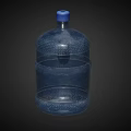 Large Capacity Transparent Plastic Water Bottle With Blue Cap And Textured Surface 3d model