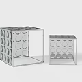 Two Modern Metal Shelving Units With Circular Hole Design For Home Storage