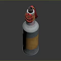 Hand Grenade Shaped Transparent Glass Weapon Bottle With Red Fuse And Label Design