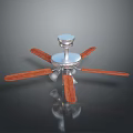 Computer Cooling Fan With Five Wooden Blades And Silver Metal Base For PC Heat Dissipation