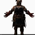 Armored Fantasy Warrior Pig Creature With Leather Armor And Red Gloves