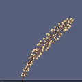 Elegant Flowering Plant With Slender Stem And Small White Blooms Against Purple Background