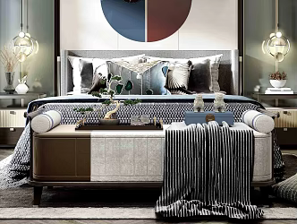 Double bed 3d model