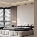 Modern Bedroom Interior Design With Large Bed Decorative Painting Bedside Tables And Area Rug