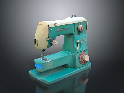 Vintage Green Sewing Machine Classic Retro Style Body Design For Home Daily Life 3d model Vintage Green Sewing Machine Classic Retro Style Body Design For Home Daily Life 3d model